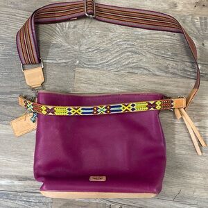 Large Consuela raspberry pebbled leather hobo purse